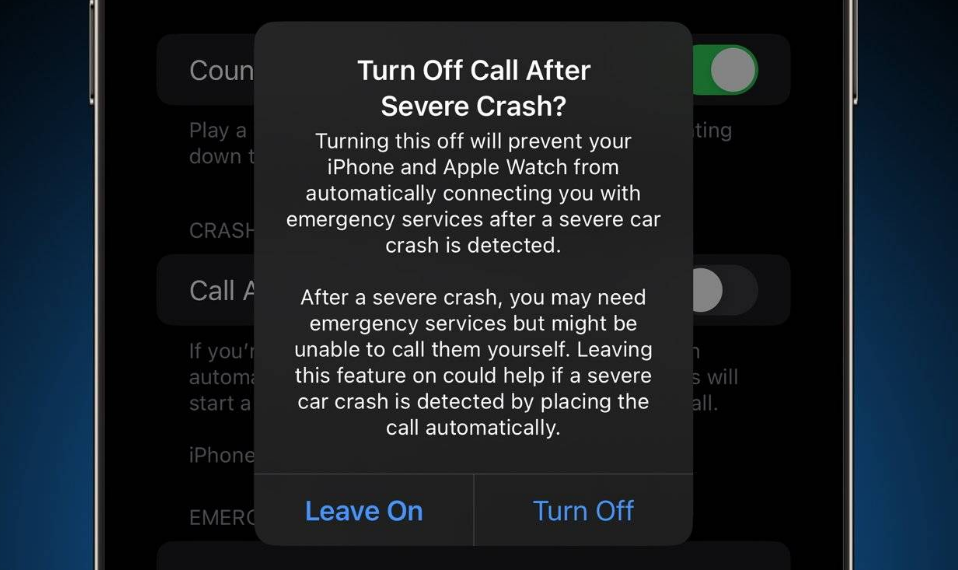 丰满苹果14维修分享 iPhone 14 和 Apple Watch 上关闭崩溃检测 